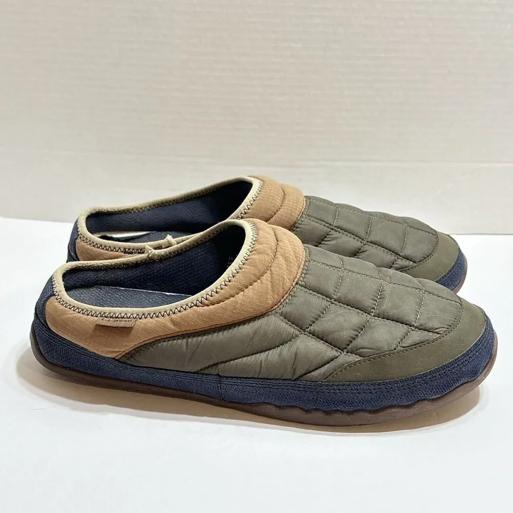 L.L. Bean Mountain Classic Quilted Insulated Slides Slippers Cabin Shoe Mens 11